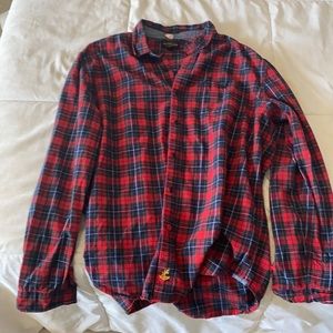 Red and Blue Plaid Button Up